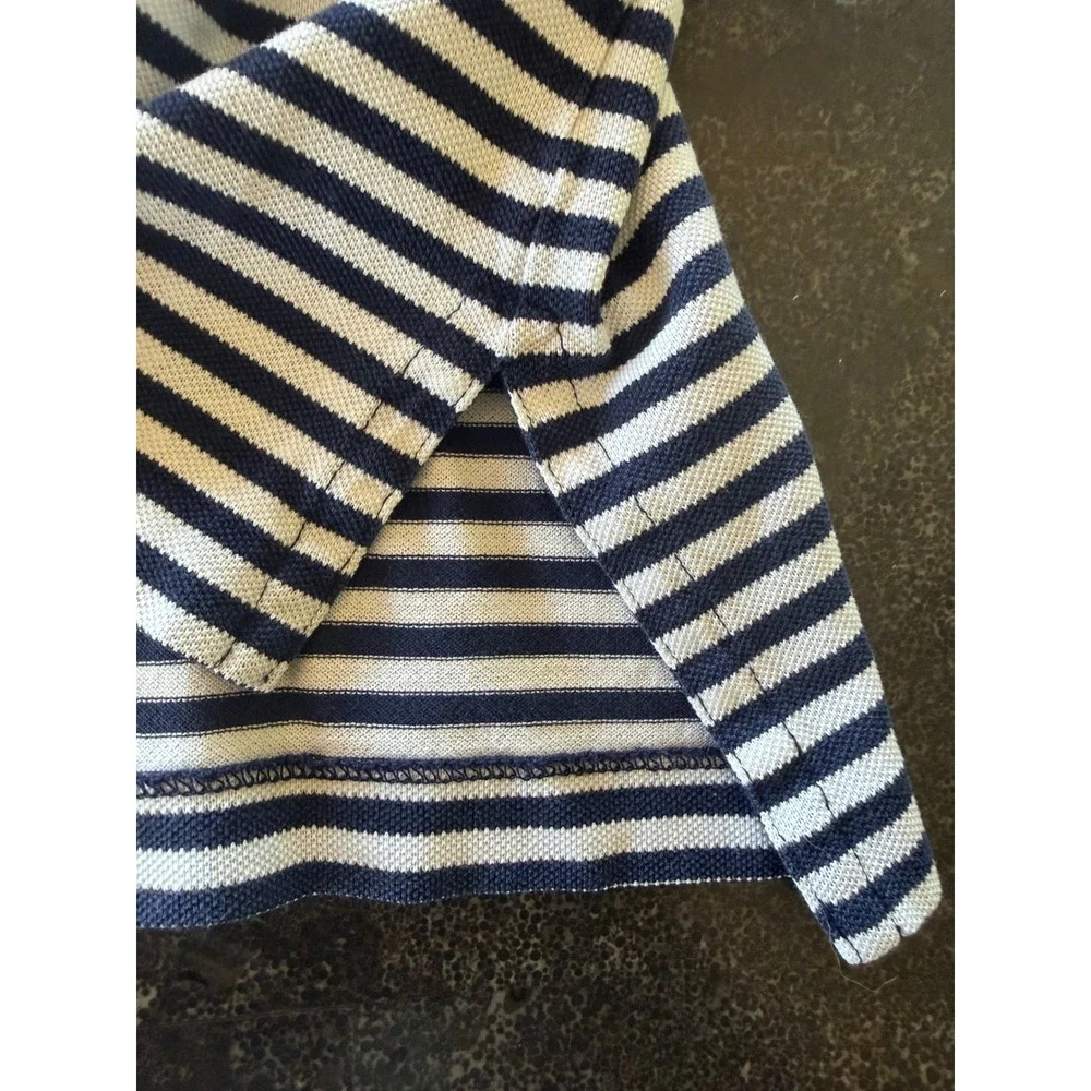 Polo Ralph Lauren Mens XLT Tall Navy White Striped Pima Cotton Polo Shirt  New